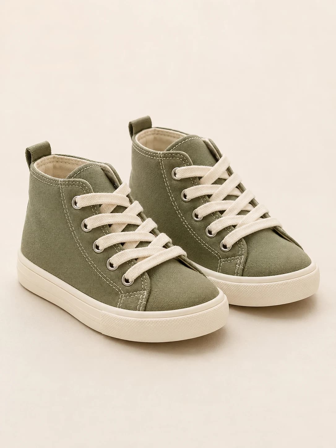 Canvas High-Tops in Olive Green - Pair View