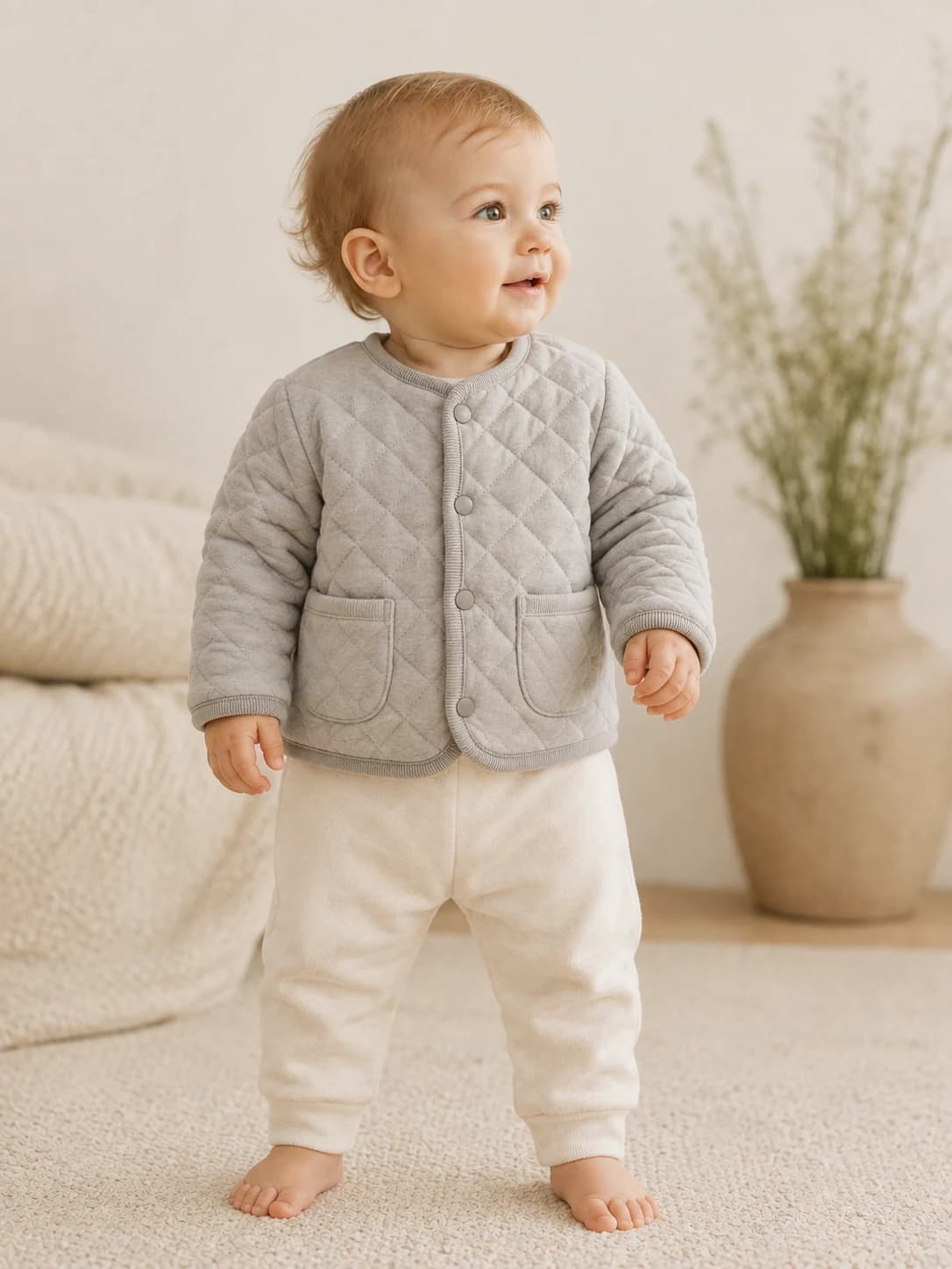 Quilted Baby Jacket - Lifestyle / Worn View