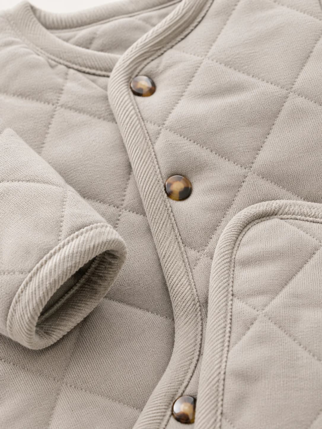 Quilted Baby Jacket - Diamond Quilting & Button Detail