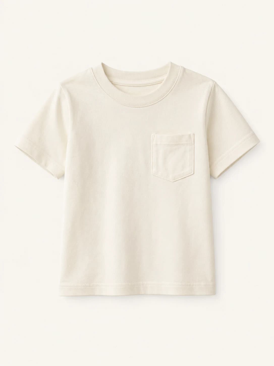 Classic Cotton Tee in Natural Off-White - Front View