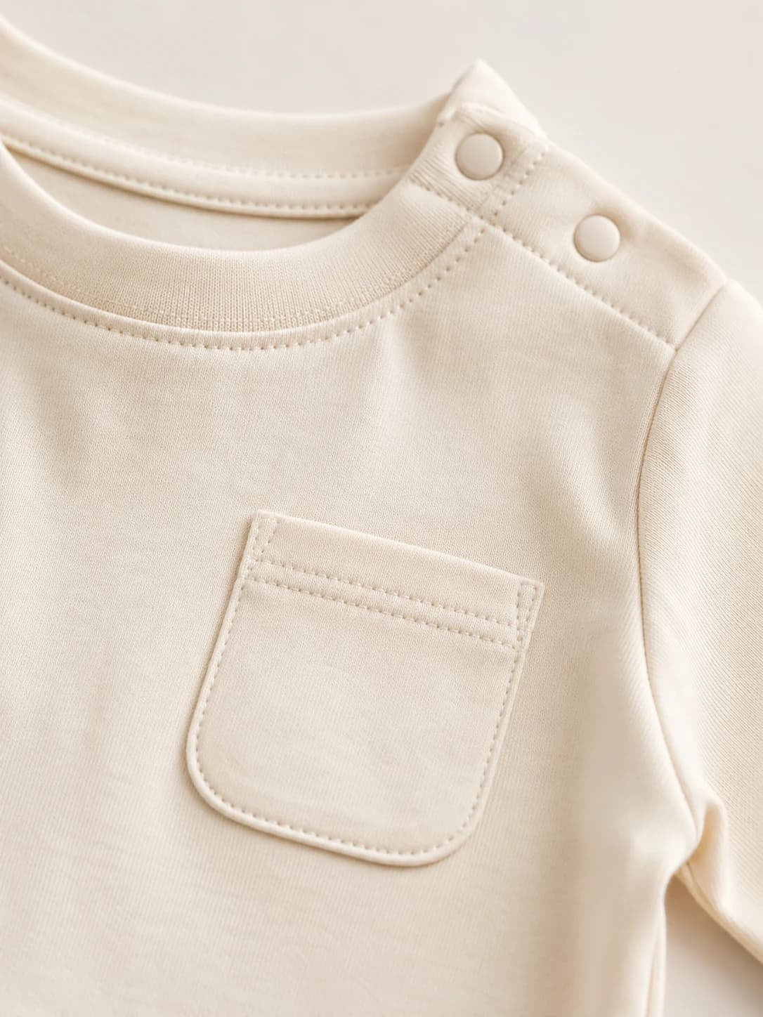 Classic Cotton Tee - Chest Pocket & Neckline Snap Detail