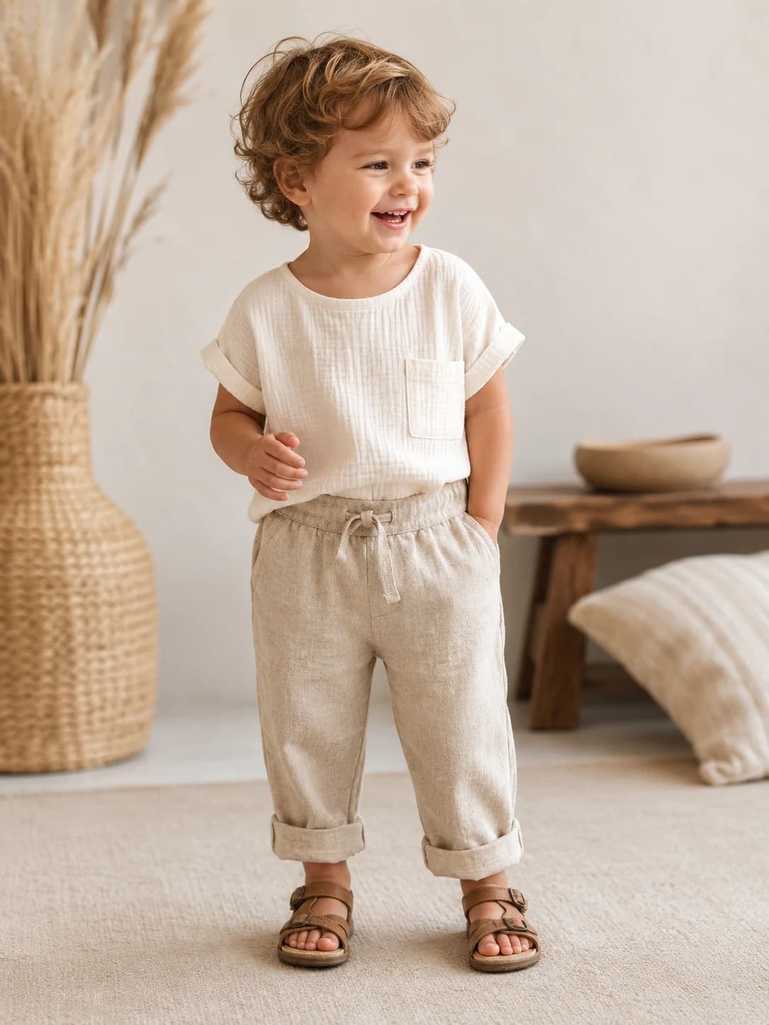 Relaxed Linen Trousers - Lifestyle / Worn View