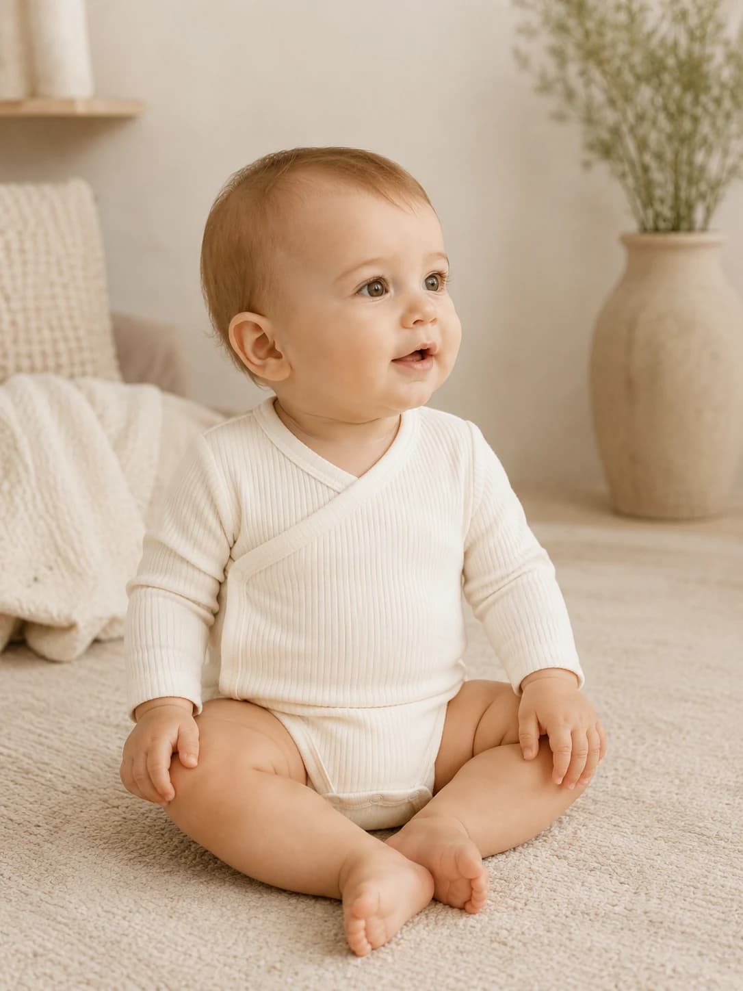 Soft Ribbed Bodysuit - Lifestyle / Baby View
